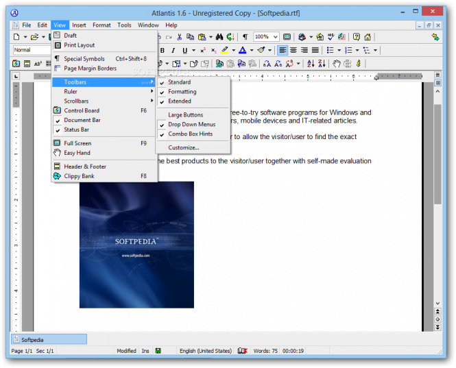 atlantis word processor templates