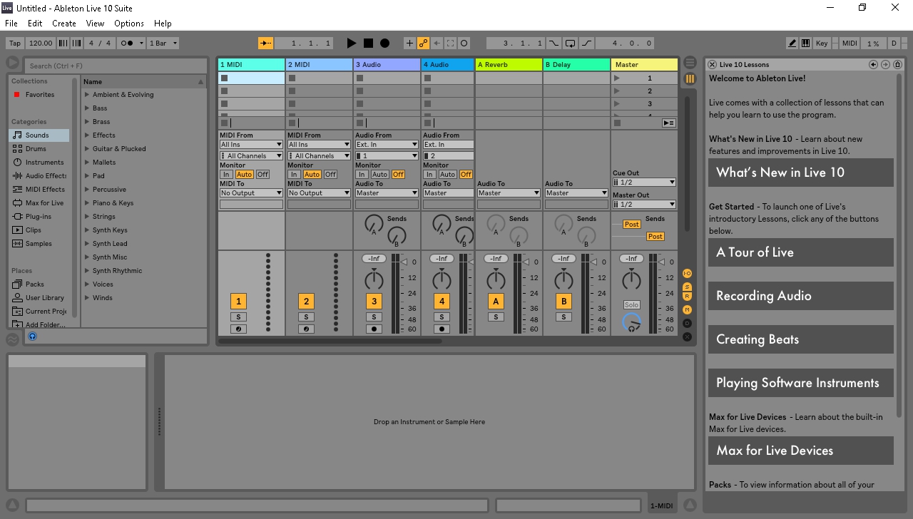 get content and instruments for ableton live suite 10