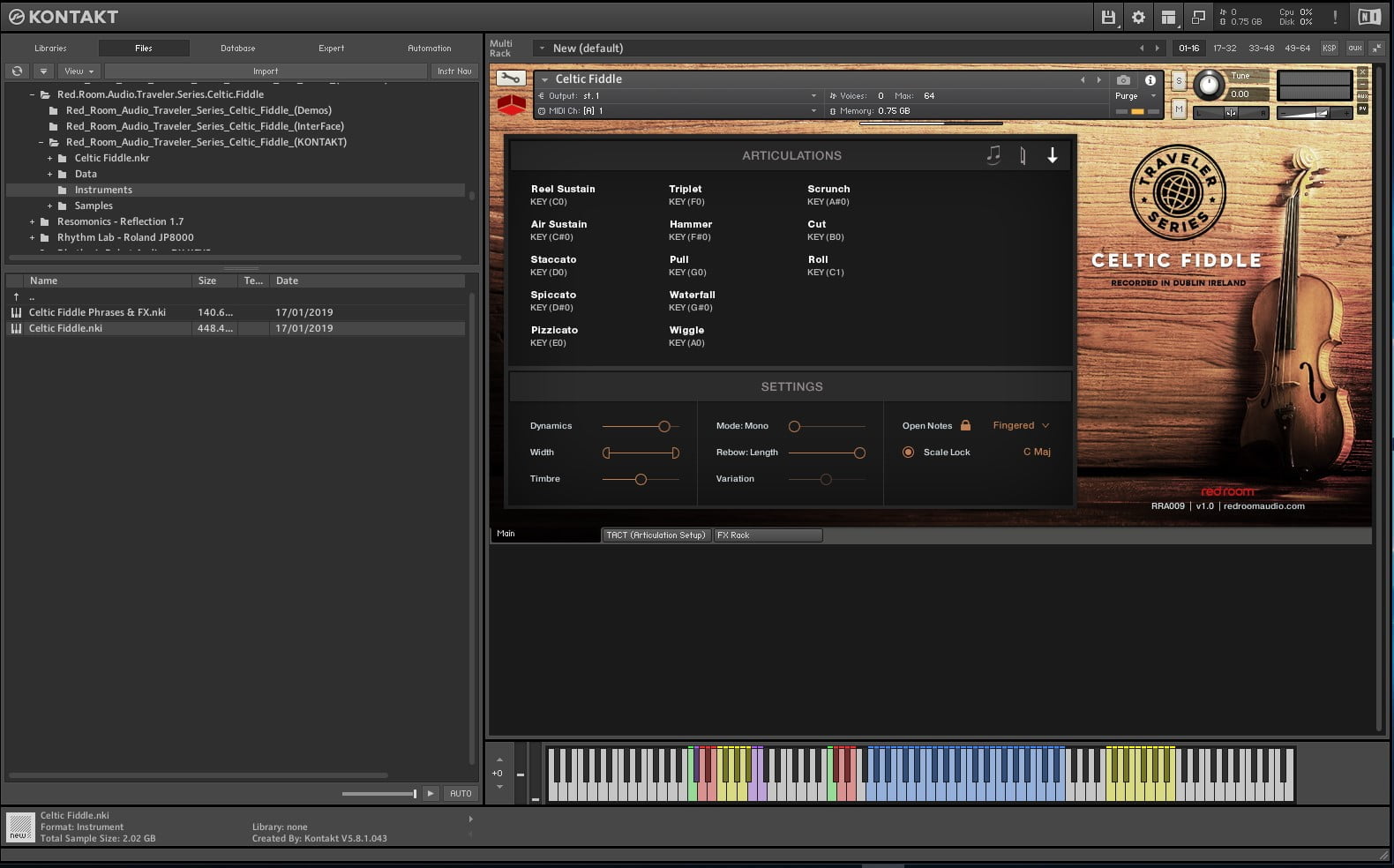 Red Room Audio Traveler Series Celtic Fiddle Kontakt