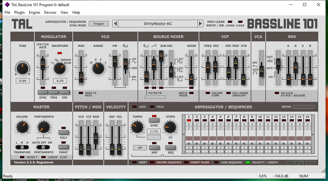 tal bassline 101 presets