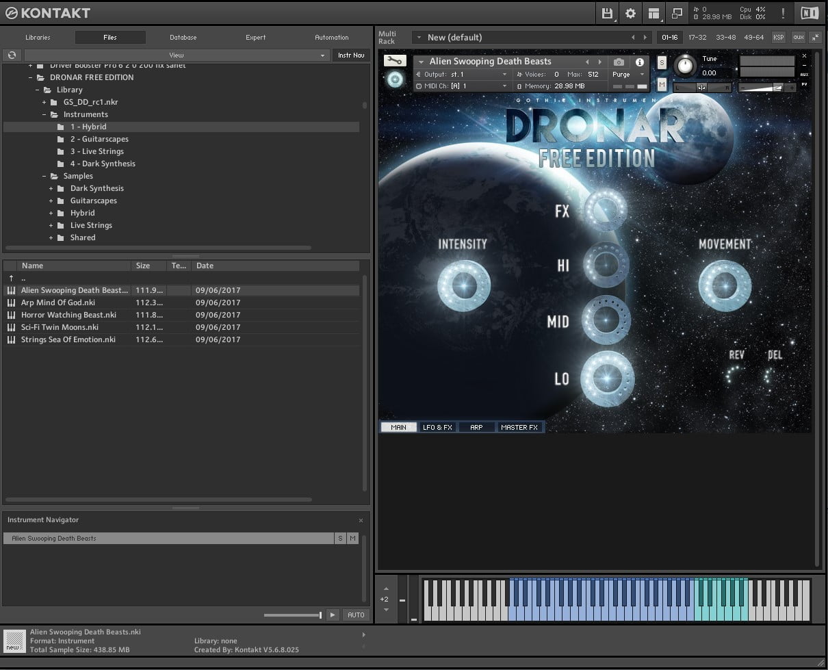 gothic instruments dronar master edition